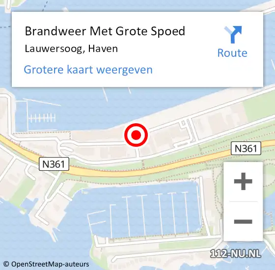 Locatie op kaart van de 112 melding: Brandweer Met Grote Spoed Naar Lauwersoog, Haven op 4 juni 2018 12:20