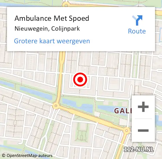 Locatie op kaart van de 112 melding: Ambulance Met Spoed Naar Nieuwegein, Colijnpark op 5 juni 2018 13:04