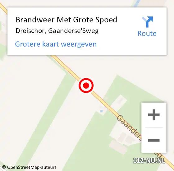 Locatie op kaart van de 112 melding: Brandweer Met Grote Spoed Naar Dreischor, Gaanderse'Sweg op 5 juni 2018 14:38