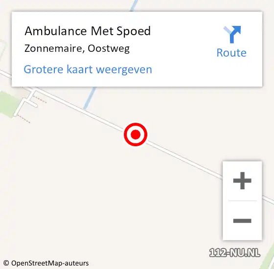 Locatie op kaart van de 112 melding: Ambulance Met Spoed Naar Zonnemaire, Oostweg op 5 juni 2018 17:11