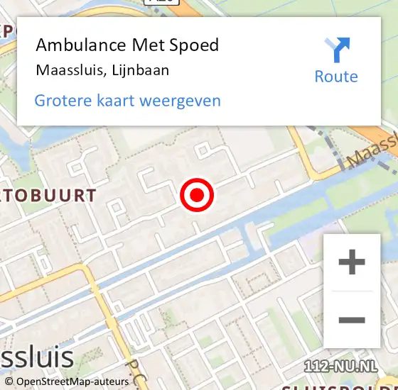 Locatie op kaart van de 112 melding: Ambulance Met Spoed Naar Maassluis, Lijnbaan op 5 juni 2018 17:36