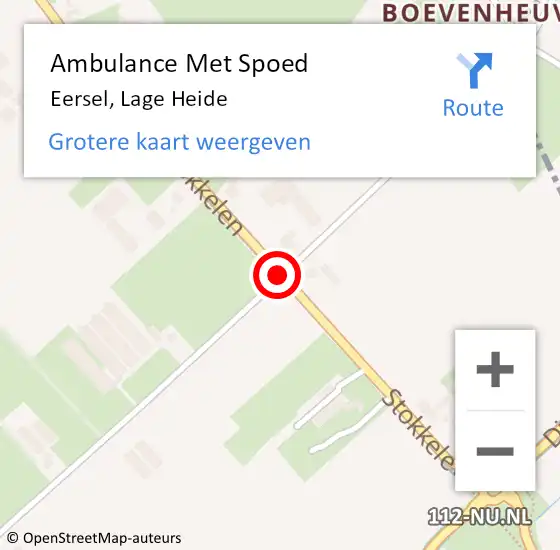 Locatie op kaart van de 112 melding: Ambulance Met Spoed Naar Eersel, Lage Heide op 6 juni 2018 07:49