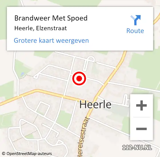 Locatie op kaart van de 112 melding: Brandweer Met Spoed Naar Heerle, Elzenstraat op 26 februari 2014 21:34