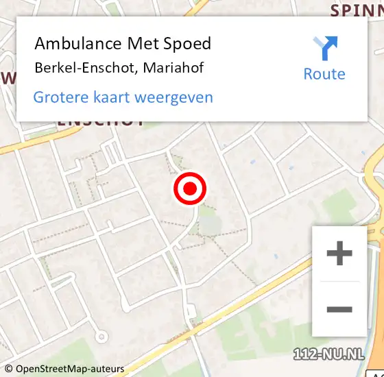 Locatie op kaart van de 112 melding: Ambulance Met Spoed Naar Berkel-Enschot, Mariahof op 6 juni 2018 10:41