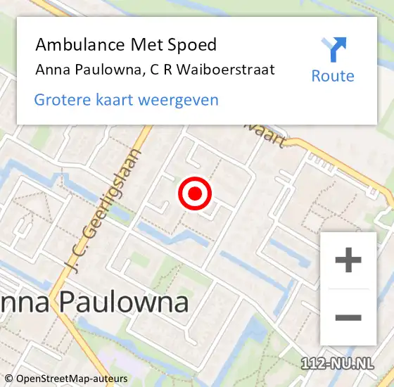 Locatie op kaart van de 112 melding: Ambulance Met Spoed Naar Anna Paulowna, C R Waiboerstraat op 6 juni 2018 15:54