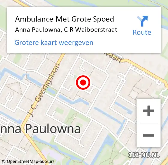 Locatie op kaart van de 112 melding: Ambulance Met Grote Spoed Naar Anna Paulowna, C R Waiboerstraat op 6 juni 2018 16:01