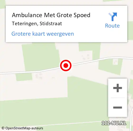 Locatie op kaart van de 112 melding: Ambulance Met Grote Spoed Naar Teteringen, Stidstraat op 6 juni 2018 18:13