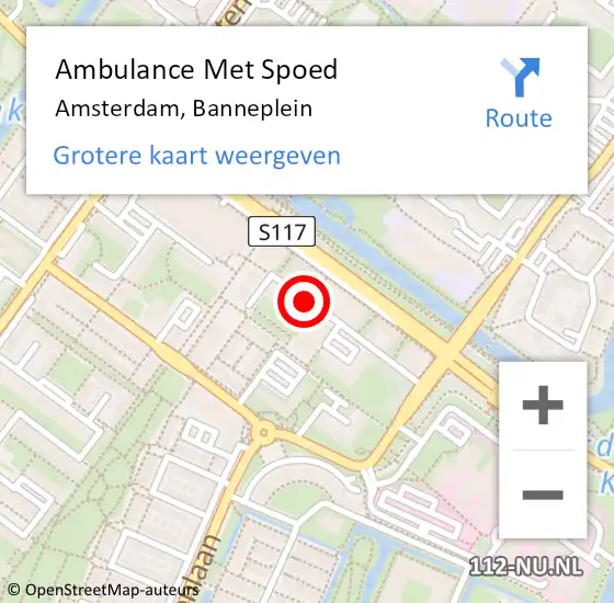 Locatie op kaart van de 112 melding: Ambulance Met Spoed Naar Amsterdam, Banneplein op 6 juni 2018 19:01