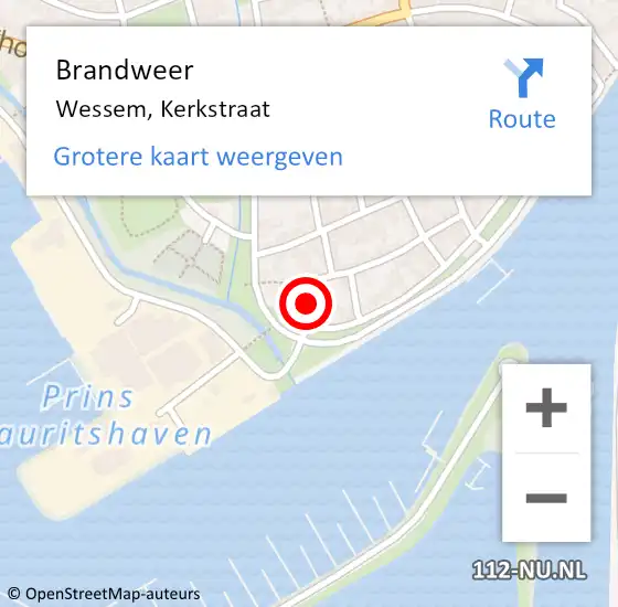 Locatie op kaart van de 112 melding: Brandweer Wessem, Kerkstraat op 7 juni 2018 09:36