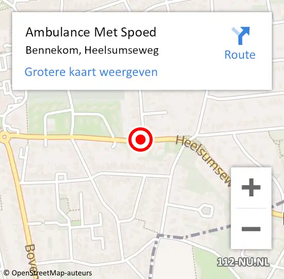 Locatie op kaart van de 112 melding: Ambulance Met Spoed Naar Bennekom, Heelsumseweg op 7 juni 2018 10:20