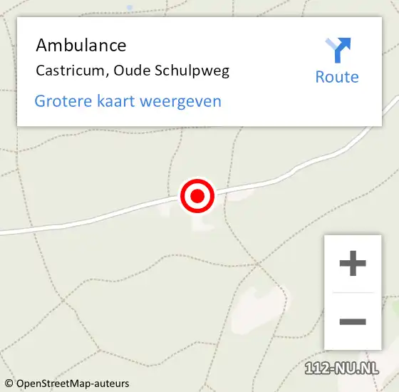 Locatie op kaart van de 112 melding: Ambulance Castricum, Oude Schulpweg op 7 juni 2018 13:35