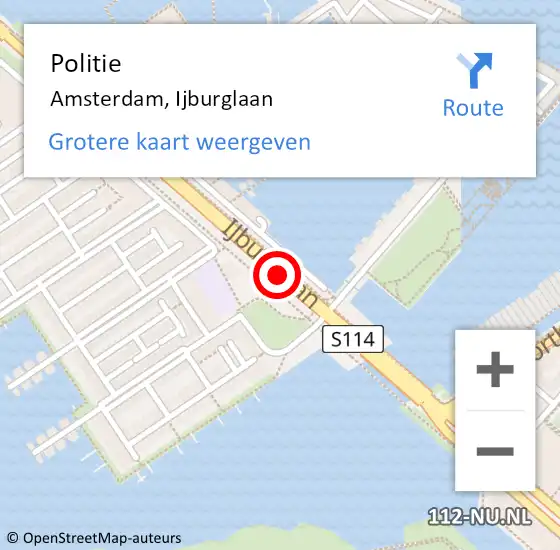 Locatie op kaart van de 112 melding: Politie Amsterdam, Ijburglaan op 7 juni 2018 14:40