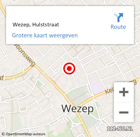 Locatie op kaart van de 112 melding:  Wezep, Hulststraat op 7 juni 2018 17:27