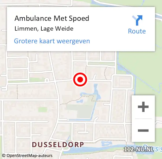 Locatie op kaart van de 112 melding: Ambulance Met Spoed Naar Limmen, Lage Weide op 7 juni 2018 23:11