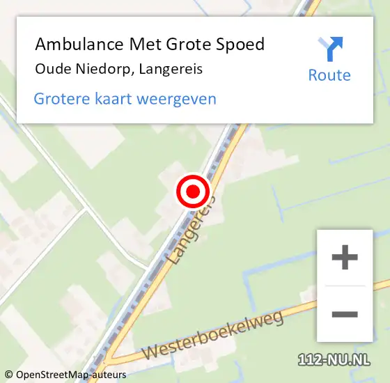 Locatie op kaart van de 112 melding: Ambulance Met Grote Spoed Naar Oude Niedorp, Langereis op 8 juni 2018 09:38