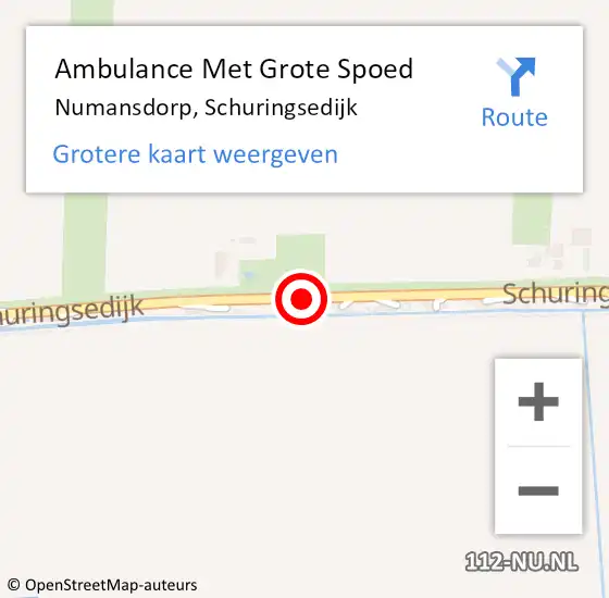 Locatie op kaart van de 112 melding: Ambulance Met Grote Spoed Naar Numansdorp, Schuringsedijk op 8 juni 2018 10:20