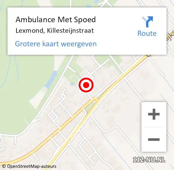 Locatie op kaart van de 112 melding: Ambulance Met Spoed Naar Lexmond, Killesteijnstraat op 8 juni 2018 14:42
