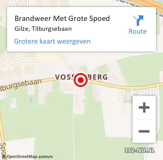Locatie op kaart van de 112 melding: Brandweer Met Grote Spoed Naar Gilze, Tilburgsebaan op 8 juni 2018 16:23