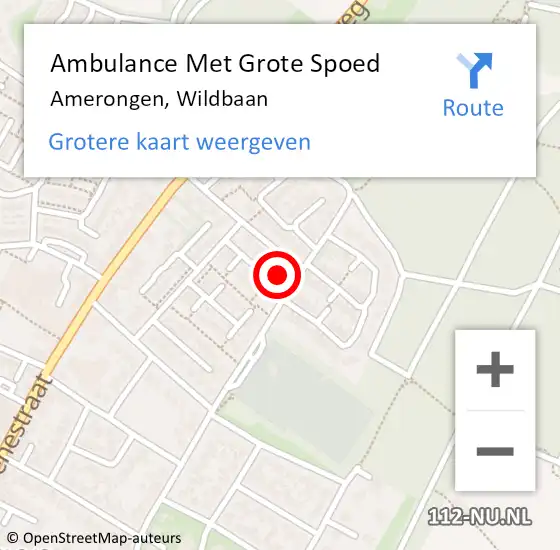 Locatie op kaart van de 112 melding: Ambulance Met Grote Spoed Naar Amerongen, Wildbaan op 8 juni 2018 22:33
