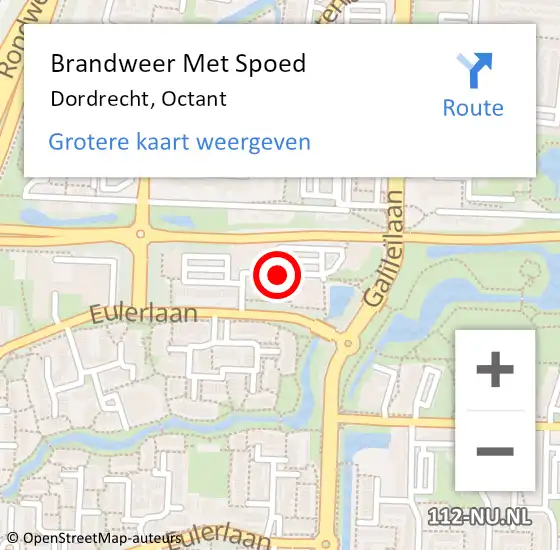 Locatie op kaart van de 112 melding: Brandweer Met Spoed Naar Dordrecht, Octant op 9 juni 2018 07:40