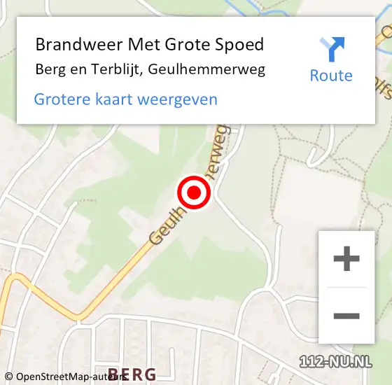 Locatie op kaart van de 112 melding: Brandweer Met Grote Spoed Naar Berg en Terblijt, Geulhemmerweg op 9 juni 2018 07:49