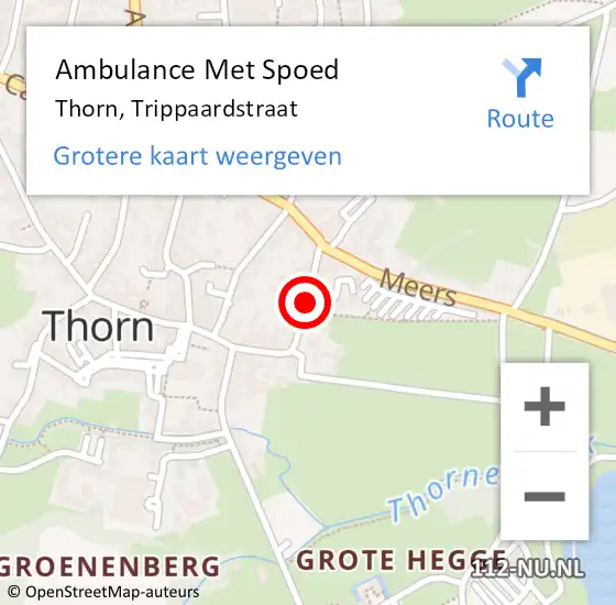 Locatie op kaart van de 112 melding: Ambulance Met Spoed Naar Thorn, Trippaardstraat op 9 juni 2018 21:01
