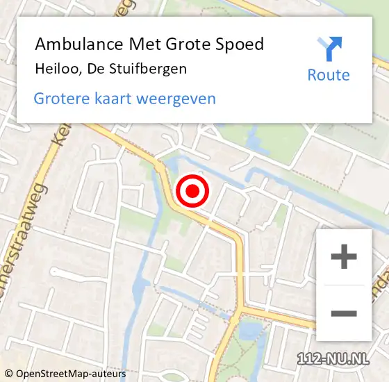 Locatie op kaart van de 112 melding: Ambulance Met Grote Spoed Naar Heiloo, De Stuifbergen op 10 juni 2018 09:10