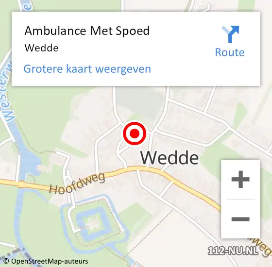 Locatie op kaart van de 112 melding: Ambulance Met Spoed Naar Wedde op 10 juni 2018 09:58