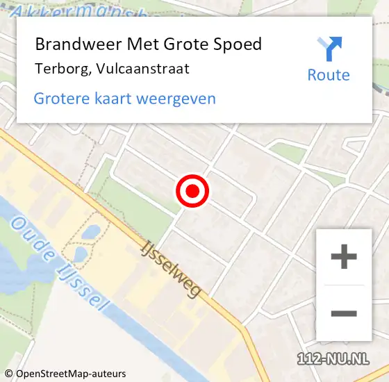 Locatie op kaart van de 112 melding: Brandweer Met Grote Spoed Naar Terborg, Vulcaanstraat op 10 juni 2018 11:51