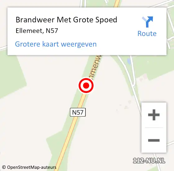 Locatie op kaart van de 112 melding: Brandweer Met Grote Spoed Naar Ellemeet, N57 op 10 juni 2018 15:00
