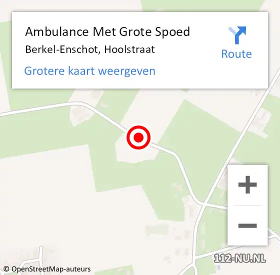 Locatie op kaart van de 112 melding: Ambulance Met Grote Spoed Naar Berkel-Enschot, Hoolstraat op 10 juni 2018 16:03
