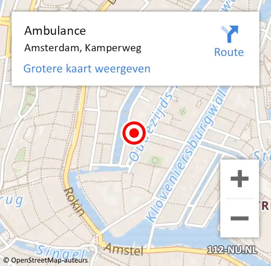 Locatie op kaart van de 112 melding: Ambulance Amsterdam, Kamperweg op 10 juni 2018 16:26
