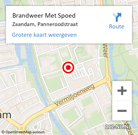 Locatie op kaart van de 112 melding: Brandweer Met Spoed Naar Zaandam, Panneroodstraat op 10 juni 2018 18:44