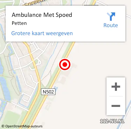 Locatie op kaart van de 112 melding: Ambulance Met Spoed Naar Petten op 10 juni 2018 19:04