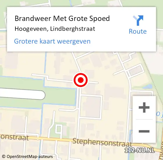 Locatie op kaart van de 112 melding: Brandweer Met Grote Spoed Naar Hoogeveen, Lindberghstraat op 11 juni 2018 02:29