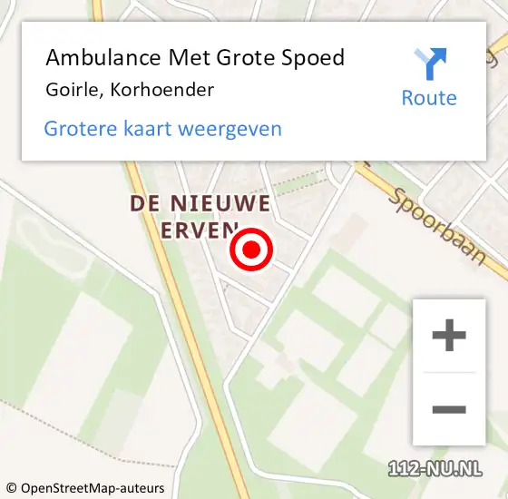 Locatie op kaart van de 112 melding: Ambulance Met Grote Spoed Naar Goirle, Korhoender op 11 juni 2018 02:32