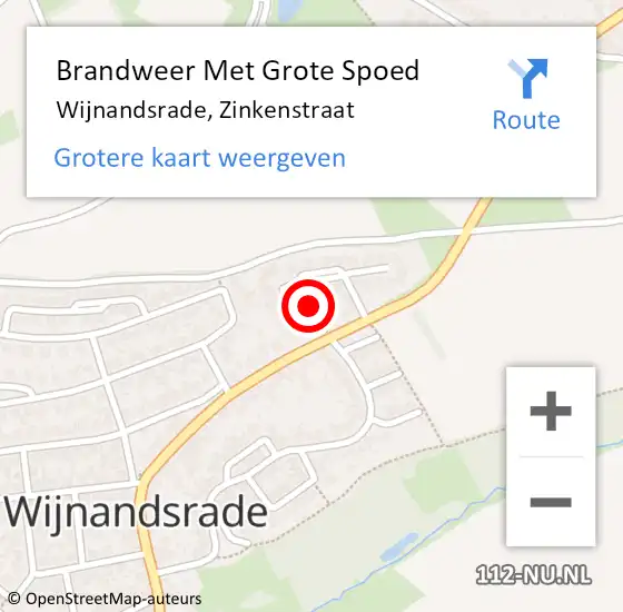 Locatie op kaart van de 112 melding: Brandweer Met Grote Spoed Naar Wijnandsrade, Zinkenstraat op 11 juni 2018 13:18