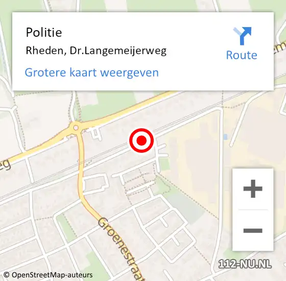 Locatie op kaart van de 112 melding: Politie Rheden, Dr.Langemeijerweg op 12 juni 2018 13:24
