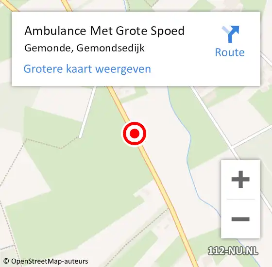 Locatie op kaart van de 112 melding: Ambulance Met Grote Spoed Naar Gemonde, Gemondsedijk op 13 juni 2018 00:31