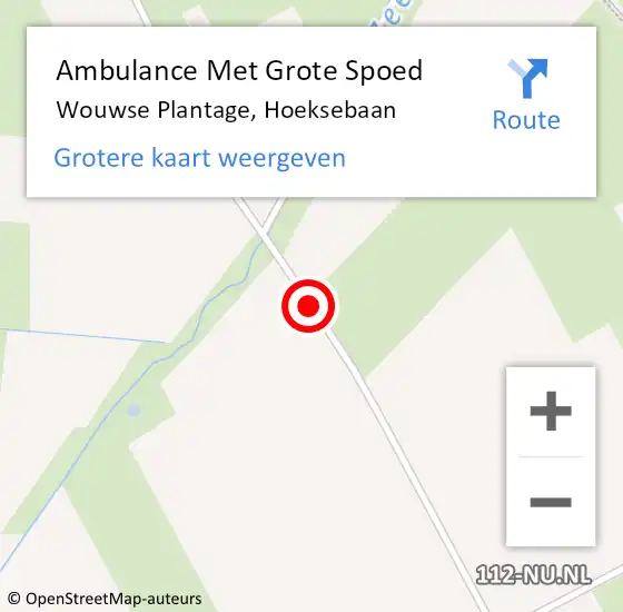 Locatie op kaart van de 112 melding: Ambulance Met Grote Spoed Naar Wouwse Plantage, Hoeksebaan op 13 juni 2018 06:16