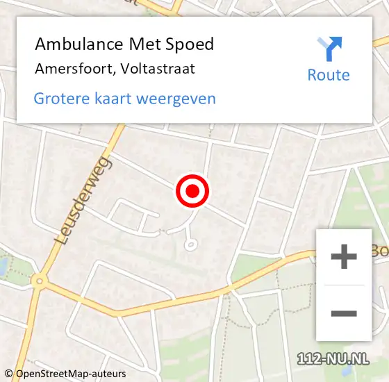 Locatie op kaart van de 112 melding: Ambulance Met Spoed Naar Amersfoort, Voltastraat op 13 juni 2018 11:01