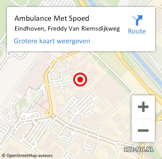 Locatie op kaart van de 112 melding: Ambulance Met Spoed Naar Eindhoven, Freddy van Riemsdijkweg op 13 juni 2018 14:14
