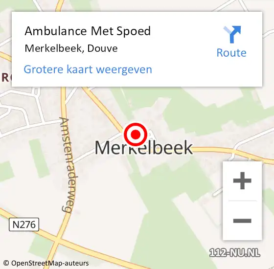 Locatie op kaart van de 112 melding: Ambulance Met Spoed Naar Merkelbeek, Douve op 27 februari 2014 15:50