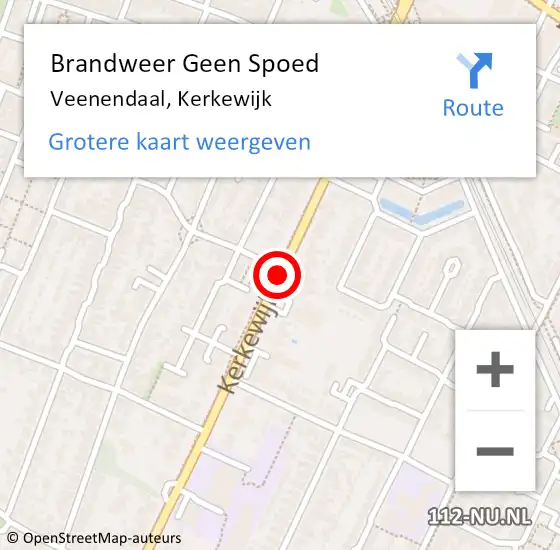 Locatie op kaart van de 112 melding: Brandweer Geen Spoed Naar Veenendaal, Kerkewijk op 13 juni 2018 17:31
