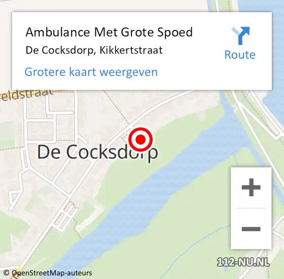 Locatie op kaart van de 112 melding: Ambulance Met Grote Spoed Naar De Cocksdorp, Kikkertstraat op 13 juni 2018 18:20