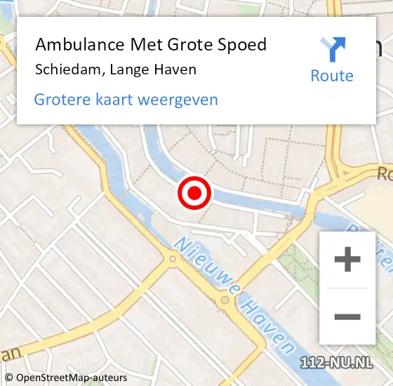 Locatie op kaart van de 112 melding: Ambulance Met Grote Spoed Naar Schiedam, Lange Haven op 13 juni 2018 19:05