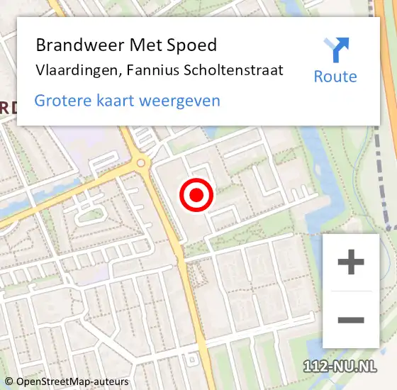 Locatie op kaart van de 112 melding: Brandweer Met Spoed Naar Vlaardingen, Fannius Scholtenstraat op 13 juni 2018 22:40