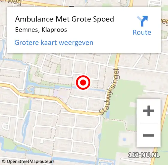 Locatie op kaart van de 112 melding: Ambulance Met Grote Spoed Naar Eemnes, Klaproos op 14 juni 2018 00:51