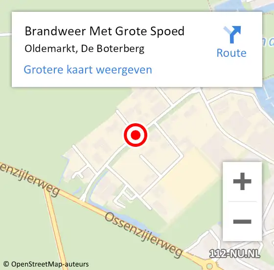Locatie op kaart van de 112 melding: Brandweer Met Grote Spoed Naar Oldemarkt, De Boterberg op 14 juni 2018 01:08