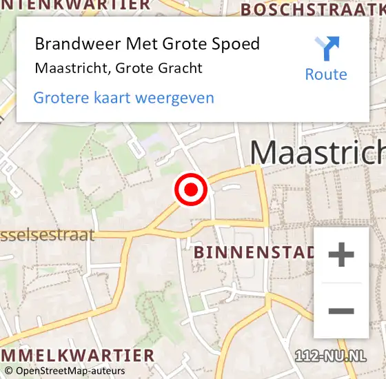 Locatie op kaart van de 112 melding: Brandweer Met Grote Spoed Naar Maastricht, Grote Gracht op 14 juni 2018 04:26